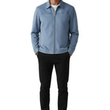 Herrenjacke aus Mikrowildleder – Hellblau
