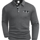 Herren-Polopullover mit Fischgratmuster