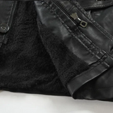 Lange Herren-Bikerjacke aus Leder