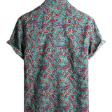 Grünes Vintage-Herrenhemd mit Paisleymuster