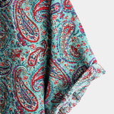 Grünes Vintage-Herrenhemd mit Paisleymuster