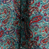 Grünes Vintage-Herrenhemd mit Paisleymuster