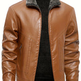 Elegante gefütterte Herren-Lederjacke