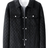 Karierte Herrenjacke in Wildlederoptik
