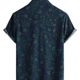 Boho-Retro-Herrenhemd mit Blumen