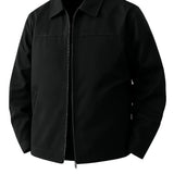 Leichte Herrenjacke aus Twill – Schwarz