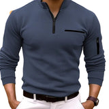 Thomas Herren-Langarmshirt mit Reißverschluss