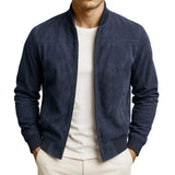 Elegante Herrenjacke in Wildleder-Optik