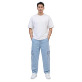 Fabian – Helle japanische Herrenjeans mit Cargotaschen