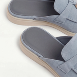 Mediterrane Herren-Mules aus Wildleder – Hellblau