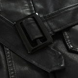 Lange Herren-Bikerjacke aus Leder