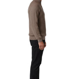 Herrenpullover mit Stehkragen und Reißverschluss – Taupe