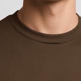 Dunkelbraunes Herren-T-Shirt Slim Fit