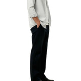 Herren-Chino mit Leinen – Marineblau
