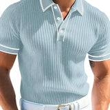 Levin Geripptes Herren-Poloshirt