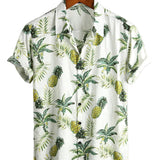 Weißes Herrenhemd mit Ananas-Print
