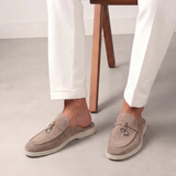 Mediterrane Herren-Mules aus Wildleder – Beige
