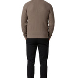 Herrenpullover mit Stehkragen und Reißverschluss – Taupe