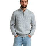 Herrenpullover aus Baumwolle mit Reißverschluss