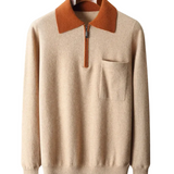 Helmut Herren-Polopullover mit Reißverschluss