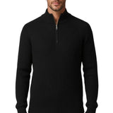 Herrenpullover mit Stehkragen und Reißverschluss – Schwarz
