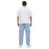 Fabian – Helle japanische Herrenjeans mit Cargotaschen