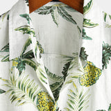 Weißes Herrenhemd mit Ananas-Print