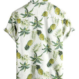 Weißes Herrenhemd mit Ananas-Print