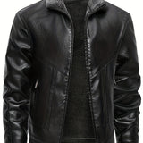 Elegante gefütterte Herren-Lederjacke