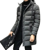 Lange Herren-Winterjacke in Slim Fit