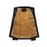 Herren-Lederjacke im Retro-Stil mit Fleece