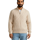 Herrenpullover aus Baumwolle mit Reißverschluss