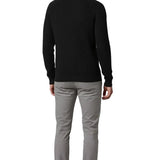 Herrenpullover mit Stehkragen und Reißverschluss – Schwarz