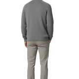 Herrenpullover mit Stehkragen und Reißverschluss – Grau