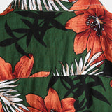 Grünes Herrenhemd mit Blumenmuster
