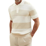 Gestreiftes Herren-Poloshirt mit Rippstruktur