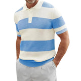 Gestreiftes Herren-Poloshirt mit Rippstruktur