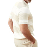 Gestreiftes Herren-Poloshirt mit Rippstruktur