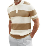 Gestreiftes Herren-Poloshirt mit Rippstruktur