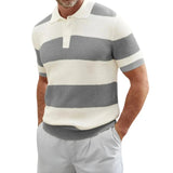 Gestreiftes Herren-Poloshirt mit Rippstruktur