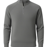 Herrenpullover mit Stehkragen und Reißverschluss – Grau