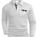 Herren-Polopullover mit Fischgratmuster