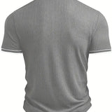 Levin Geripptes Herren-Poloshirt