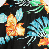 Schwarzes Herrenhemd mit Blumenmuster