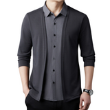 2-in-1-Herrenhemd mit Cardigan