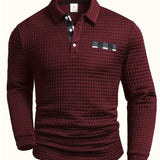 Herren-Polopullover mit Fischgratmuster
