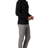 Herrenpullover mit Stehkragen und Reißverschluss – Schwarz