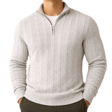 Jochen Herrenpullover mit Stehkragen und Reißverschluss