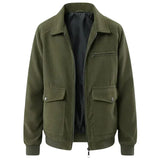 Herren-Cordjacke – Armeegrün