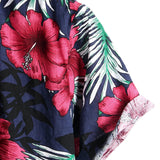 Marineblaues Herrenhemd mit Blumen
